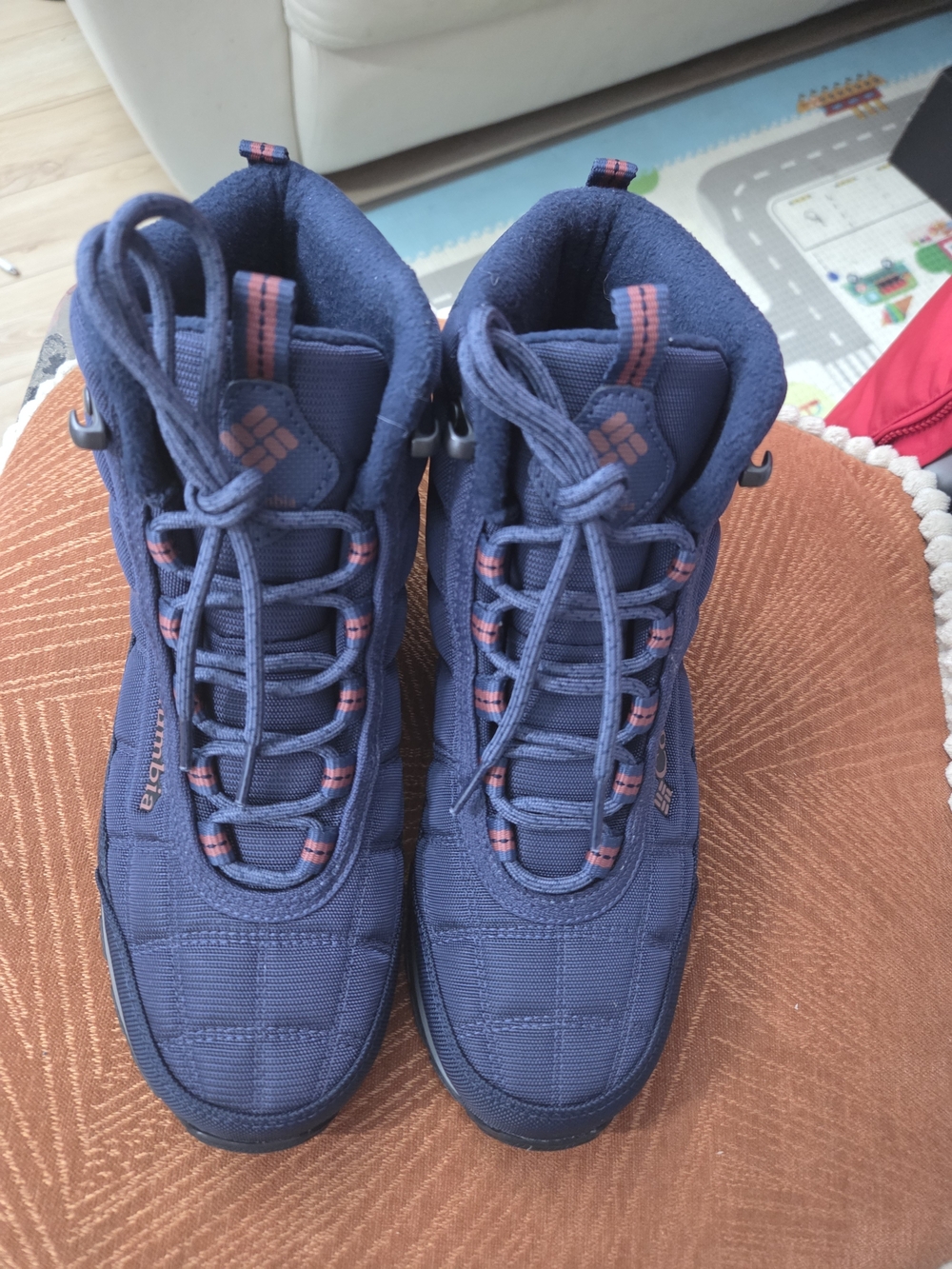 Columbia Navy and Pink Lace-Up Women's Outdoor Boots